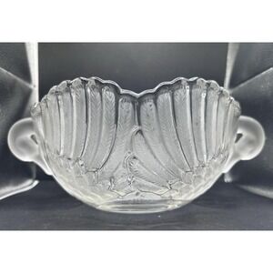 MIKASA Double Swan Crystal  Bowl –Heavy Clear Frosted Glass Walther Glas Germany